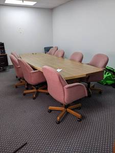 Large conference room table with 10...