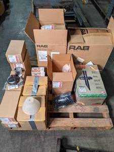 Pallet lot of RAB lighting products...