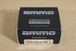 lot 18 image: 20 Ammo Inc 9mm 124 Gr JHP Ammo