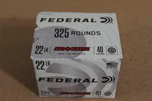 lot 47 image: 325 Federal Automatch .22 LR 40 Gr Ammo