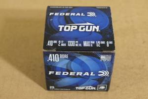 lot 70 image: 25 Federal Top Gun .410 Gauge 2-12 8 Shot Shotshells
