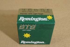 lot 72 image: 25 Remington Premier STS 12 Gauge 2-34 8 Shot Shotshells