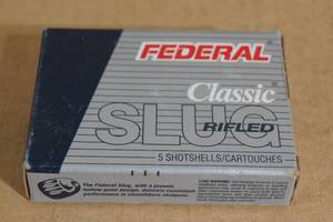 lot 84 image: 5 Federal Classic 20 Gauge 2-34 34 Oz HP Rifled Slugs