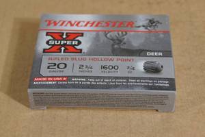 lot 86 image: 5 Winchester Super-X 20 Gauge 2-34 34 Oz HP Rifled Slugs