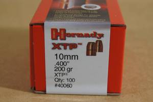 lot 110 image: 100 Hornady XTP 10mm .400 200 Gr Bullets