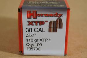 lot 112 image: 100 Hornady 38 Cal .357 110 Gr Bullets