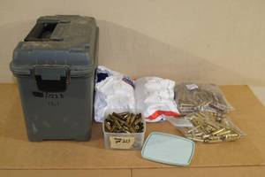lot 157 image: Ammo Can of Empty .223 Rem Casings