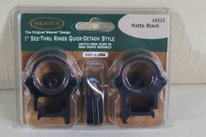 lot 188 image: Weaver 1 Quick Detatch Style See-Thru Rings