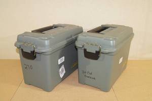 lot 196 image: 2 Cabelas Plastic Ammo Cans