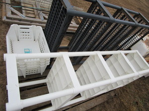 lot 45 image: Plastic stacking shelves white is ...
