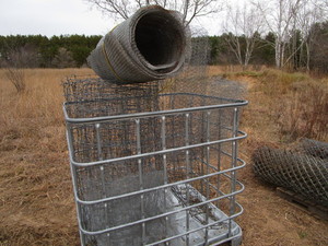 lot 89 image: Cube frame, fencing, galvanized...