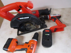 lot 104 image: Black & Decker 18V, two batteries, ...