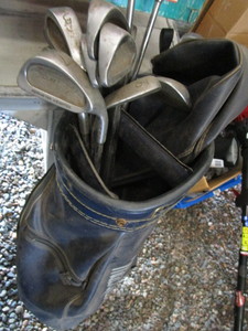 lot 228 image: McGregor golf bag, Dunlap clubs...
