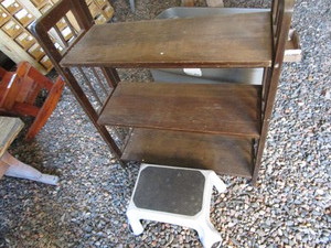 lot 230 image: Folding bookshelf, 28Wx11Dx33H, ...