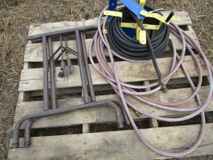 lot 248 image: Air hose reel, air hose, folding ta...