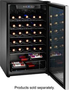 Insignia - 29-Bottle Wine Cooler - Stainless Steel