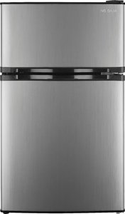 Insignia - 3.0 Cu. Ft. Mini Fridge with Top Freezer - Stainless steel