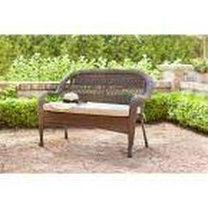Mix and Match Outdoor Patio Loveseat with Putty Tan Cushions