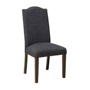 Pikes Dark Gray Upholstered Nailhead Trim Dining Chair (Set of 2)