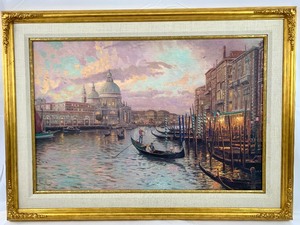 lot 2A image: Thomas Kinkade Sunset on the Grand Canal - SN Edition - Framed