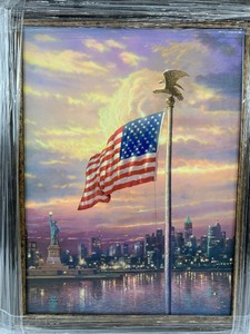 lot 12 image: Thomas Kinkade The Light of Freedom - Signed and Numbered Gallery Proof - Framed