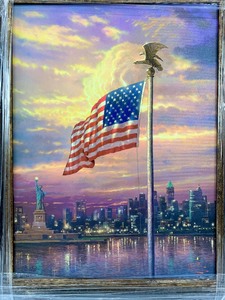 lot 13 image: Thomas Kinkade The Light of Freedom - Signed and Numbered Gallery Proof - Framed