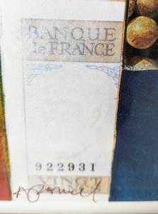 lot 102 image: Andy Powell Vino - Wine, Winery Maps & Currency Framed Print