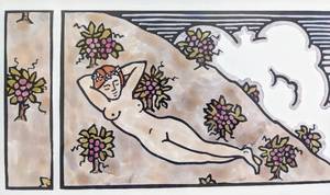 lot 103 image: Kenwood Wines 1978 - David Goines Framed Print
