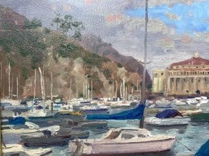 lot 26 image: Thomas Kinkade Limited Edition SN 63-950 -Catalina Marina- Framed
