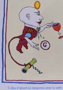 lot 107 image: Philippe Favier 2000 for Georges Duboeuf - Limited Edition Framed Tipsy Imps Print