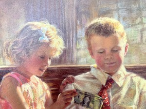 lot 29 image: Kathy Fincher- Be a Cheerful Giver 2005 SN 8250 W COA - Unframed