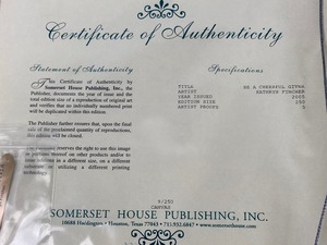 lot 35 image: Kathy Fincher Limited Edition SN Litho- Be a Cheerful Giver w COA 9250
