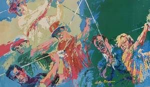 lot 114 image: LeRoy Neiman Golf Champions 1973 Signed Framed Serigraph