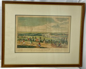 lot 51 image: Antique 1794 Charles Grignion Hand Colored Etching A View From Richmond up the River Heckel Delin- No. 62