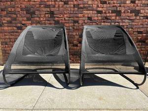 Pair of Postmodern Black Sling Chairs