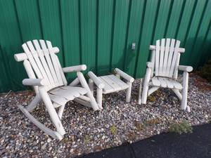 Log Patio Set 2 Chairs and Table