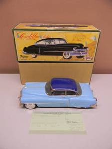 FIFTIES LEADWORKS JAPAN FRICTION CAR -  TYPE 1950 CADILLAC SEDAN - NEW IN BOX WITH TITLE - GREAT PIECE - APPROX 11 - SEE PICTURES