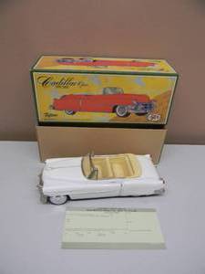 FIFTIES LEADWORKS JAPAN FRICTION CAR -  TYPE 1950 CADILLAC CONVERTIBLE - NEW IN BOX WITH TITLE - GREAT PIECE - APPROX 11 - SEE PICTURES