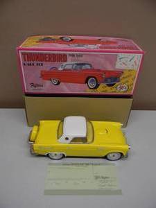 FIFTIES LEADWORKS JAPAN FRICTION CAR -  TYPE 1956 THUNDERBIRD HARDTOP - NEW IN BOX WITH TITLE - GREAT PIECE - APPROX 11 - SEE PICTURES