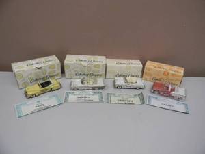 4 - COLLECTORS CLASSIC 143 SCALE DIECAST - LINCOLN CONTINENTAL 194648 - DE SOTO FIREFLITE 1956 - 1955 CHEVY - 1953 FORD C1-2PC OFFICIAL PACE CARS - FANTASTIC SET - SEE PICTURES