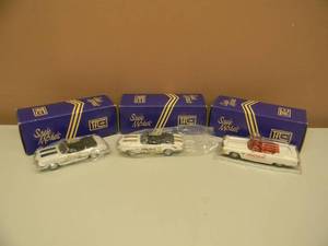 3 RARE - TFC SCALE MODELS 143 SCALE DIECAST - 1972 OLDSMOBILE - 1970 OLDSMOBILE & 1973 CADILLAC OFFICIAL PACE CARS - RARE GREAT SET - SEE PICTURES