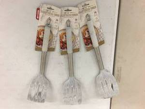 lot 24 image: Brand New Lot of Three Marble Finish Silicone Slotted Turners
