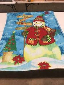 lot 95 image: Brand New 60x48 Lighted Soft Fleece Snowman Throw