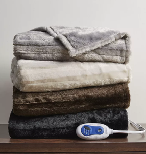 lot 50 image: Brand New Premier Comfort Faux Fur Electric Heated Throw