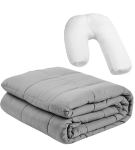 lot 52 image: Brand New NapGuru Luxurious 20lb Weighted Blanket with Side Pillow