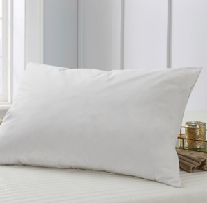 lot 56 image: Brand New 240 Thread Count 100% Cotton White Goose Feather Down Pillow