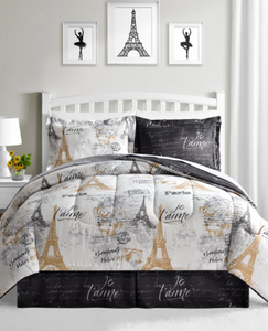 lot 69 image: Fairfield Square Collection Paris Full Gold 8-Piece Reversible Comforter Set