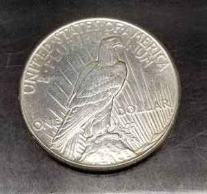 1925 PEACE SILVER DOLLAR AU DETAILS CLEANED