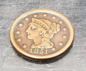 1851 US BRAIDED HAIR LARGE CENT