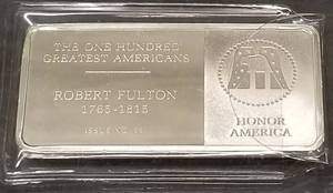 500 grains (1.04 TROY OZ) 92.5% STERLING SILVER ART BAR ROBERT FULTON